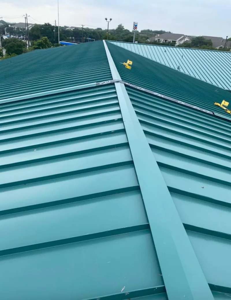 Green commercial metal roof ridge and valley for Metal Roof Repair in Canal Fulton